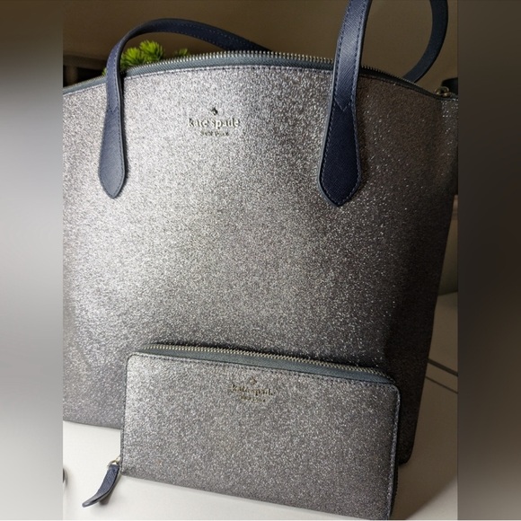 kate spade Handbags - Kate Spade Joeley Glitter Tote & Matching Joeley Continental Wallet